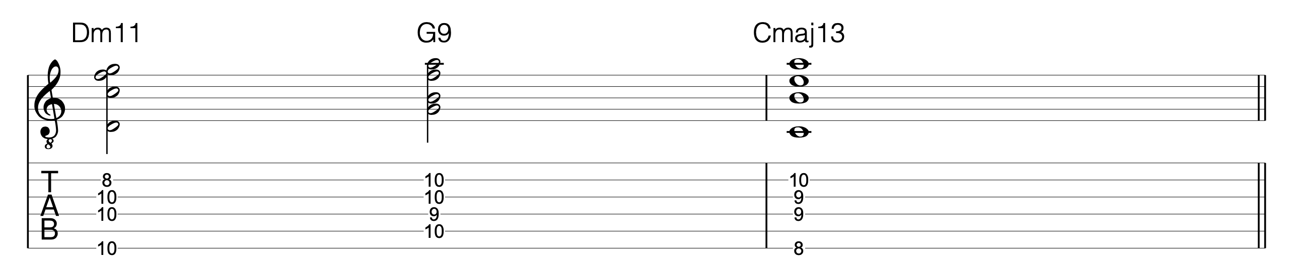 2 5 1 jazz chord progression guitar