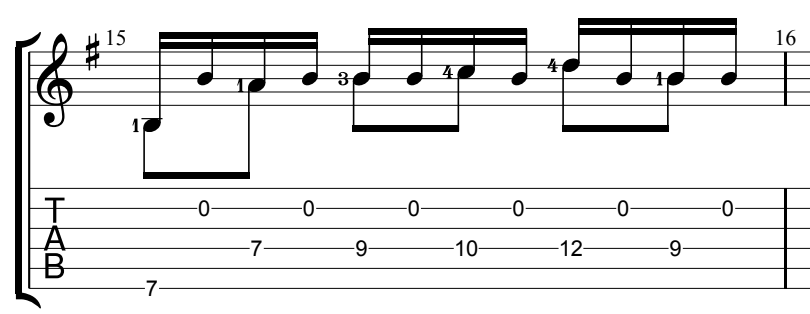 Asturias Guitar Tabs Measure 15