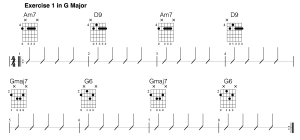 jazz major chord exercise in G