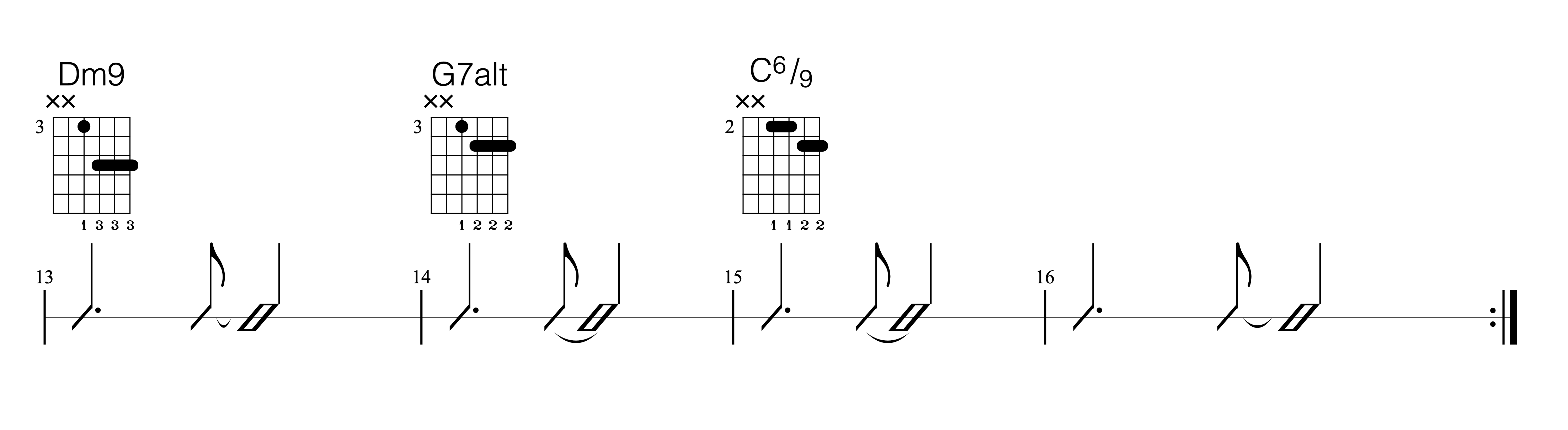 jazz common chords forms - exercise 2 in c